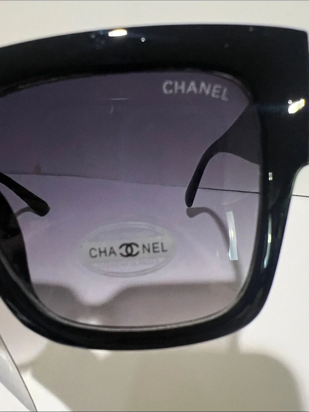 CHANEL Black Square Gradient Lens Sunglasses